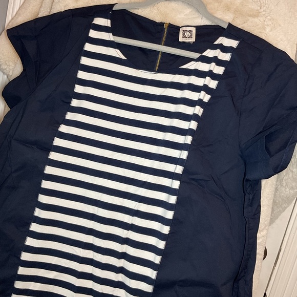 Anne Klein Navy and White Striped Women's Top - Picture 5 of 6